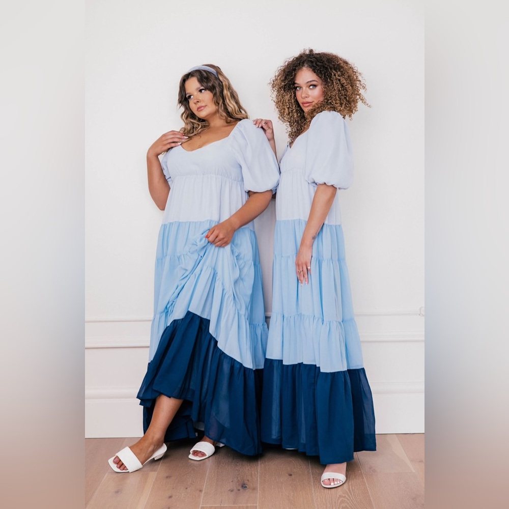 JessaKae Light and Navy Blue Maxi Dress